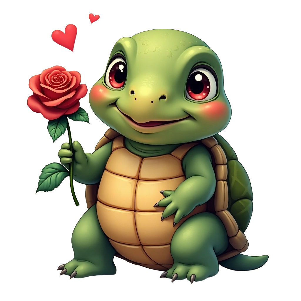 Turtle with a Rose